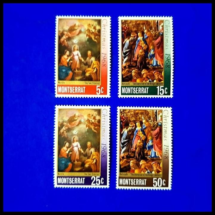 

DISKON PERANGKO/PRANGKO NATAL / CHRISTMAS 1968 DARI MONTSERRAT. SET (4V) MNH !!!