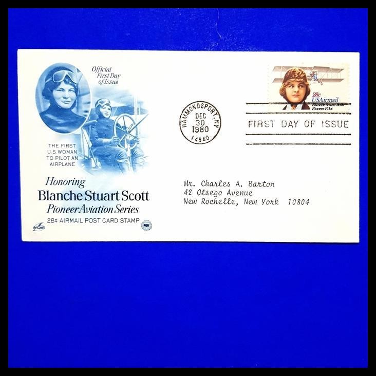 

BEST DEAL FDC AMERIKA. HONORING BLANCHE STUART SCOTT, THE FIRST U.S. WOMAN PILOT