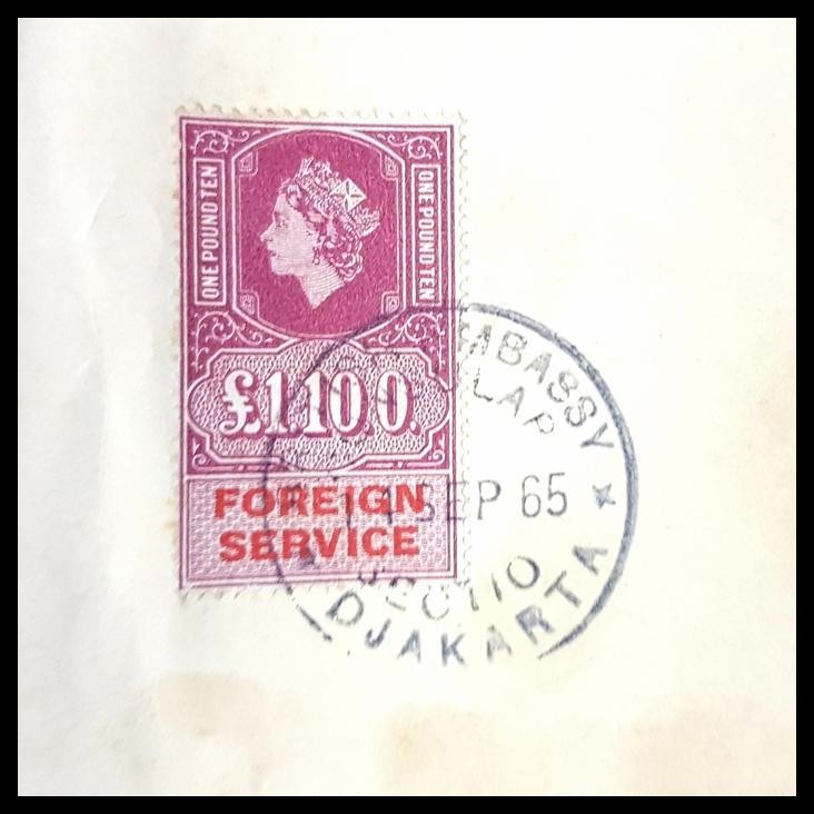 

DISKON PRANGKO/REVENUE FOREIGN SERVICE 1.10 BRITISH EMBASSY DJAKARTA, 1965