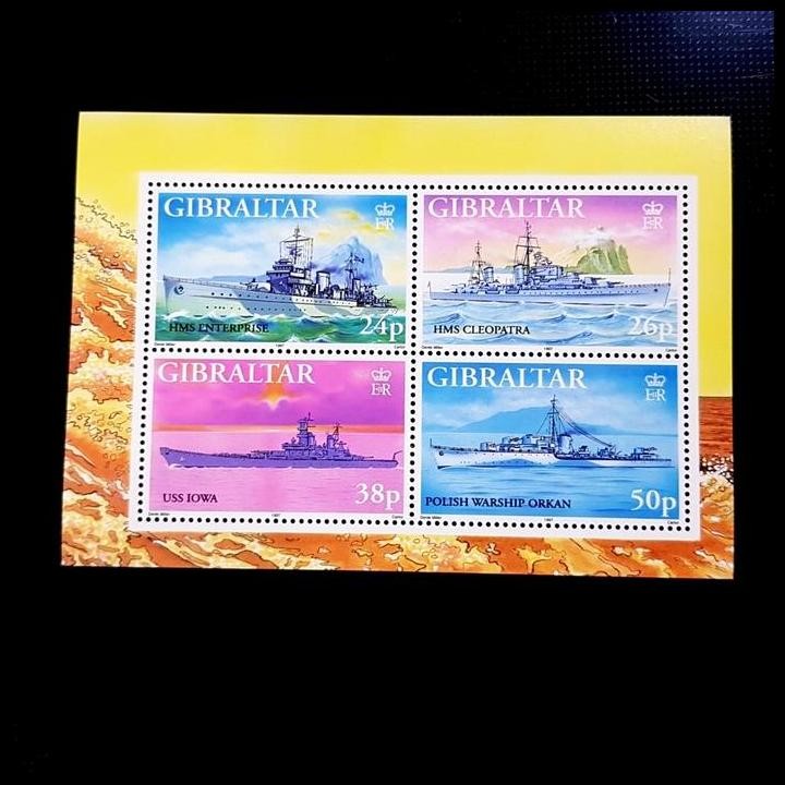 

DISKON PRANGKO KAPAL PERANG GIBRALTAR 1997 WARSHIPS SHEET OF 4 STAMPS MNH !!!!!