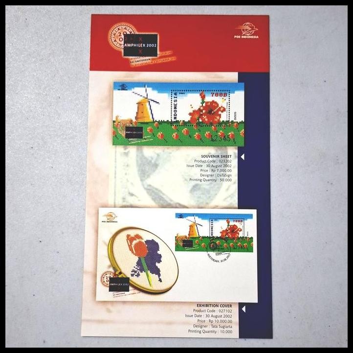 

TERBARU PRANGKO INDONESIA 30.8.2002 SHP SS AMPHILEX STAMP EXHIBITION. SULAMAN STRIMIN, KINCIR ANGIN DAN BUNGA SEPATU. HARGA KATALOG RP 70K !!!!