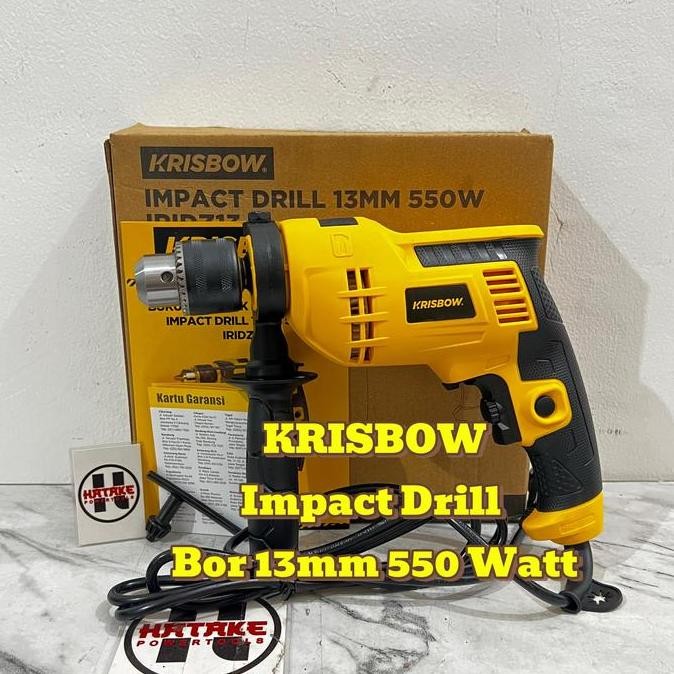 Krisbow Iridz13 Original Bor 13Mm Impact Drill Mesin Bor Listrik Besi Batu Kayu 13Mm 550 Watt