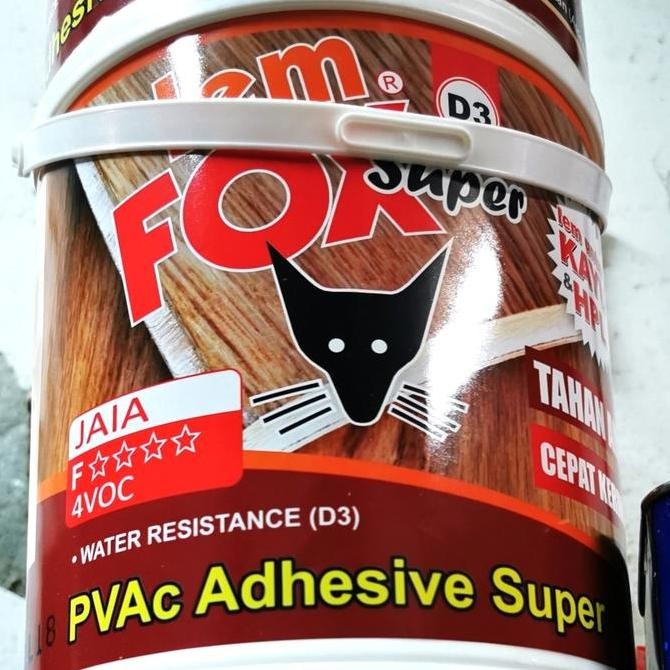 

Lem Fox Putih Super D3 4kg | Water Resistant Lem Kayu & Kertas