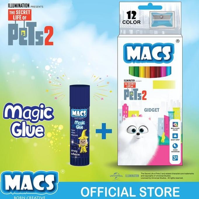 

MACS Fun Bundle | Lem Glue Stick + Pensil Warna 12 Warna Gambar