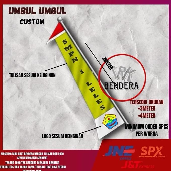 ] UMBUL UMBUL CUSTOM 4/3 METER TULISAN LOGO