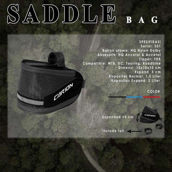 Tas Sepeda  Mini  Saddle Bag Black Mtb Roadbike Outdoor Wadah Minum 1,5 Liter Carion