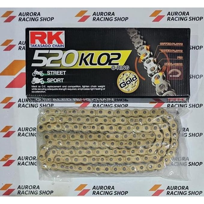 RANTAI RK O RING 520 KLO2 - 130L GOLD RK TAKASAGO CHAIN JAPAN ORINAL