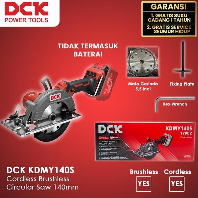 Dck Kdmy140S Cordless Brushless Circular Saw 140Mm