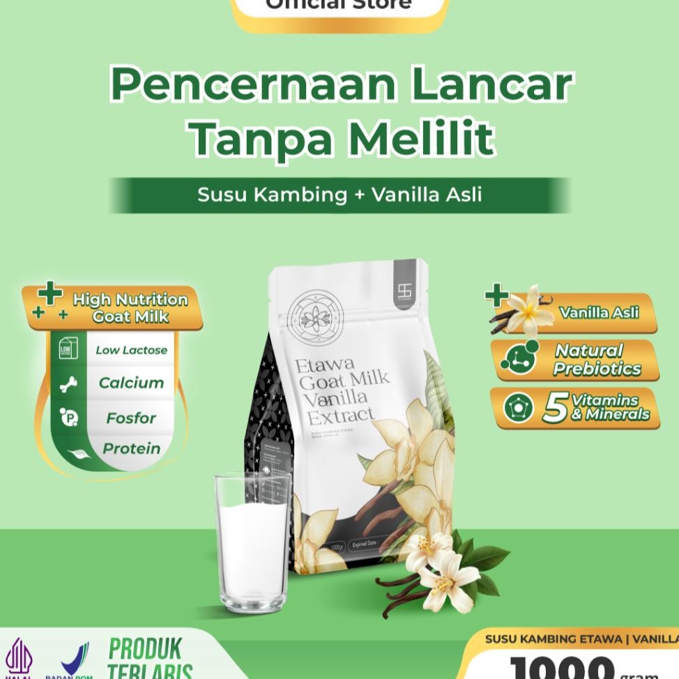 

Ternak Syams Susu Kambing Etawa Bubuk Rasa Vanila 1Kg Alami Rendah Gula Laktosa Asam Urat Nyeri Sendi Osteoporosis Kebas Keram Kesemutan Pengeroposan Tulang Gi Lansia Pegel Linu Syaraf Kejepit Diabetes Hipertensi Peradangan Paru Pernafasan Asma Tb