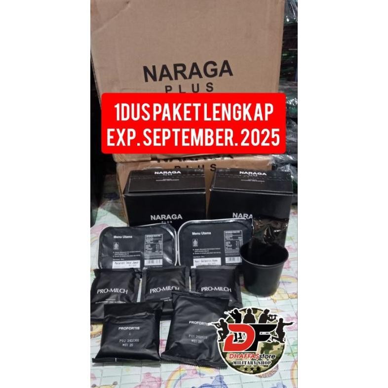 

TERMURAH ...! ASLI OIGINAL NARAGA PLUS. FRESH SATU PAKET RANSUM NARAGA EXP.AGUSTUS.SEPTEMBER.2025. RANSUM MAKANAN TNI. RANSUM NARAGA L PLUS. 1 PAKET RANSUM NARAGA PROMILCH BISKUIT PROFORTIS