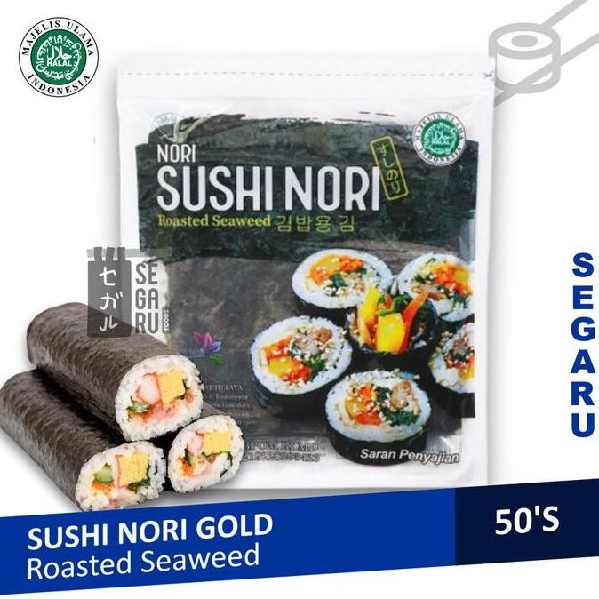 

Sushi Nori Sheet Gold 50 Lembar | Sushi Roasted Rumput Laut Halal MUI