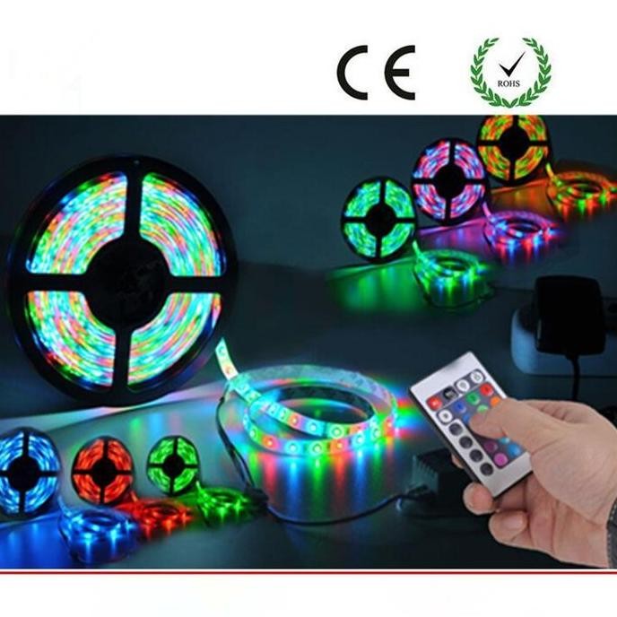 Led strip rgb RGB 2835 3528 ip44 set komplit paket 5m 5 meter ceiling