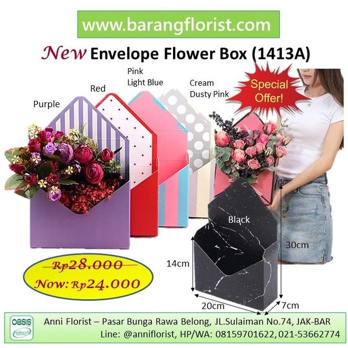 Envelope Flower Box (1413A), kotak bunga, Barang Florist