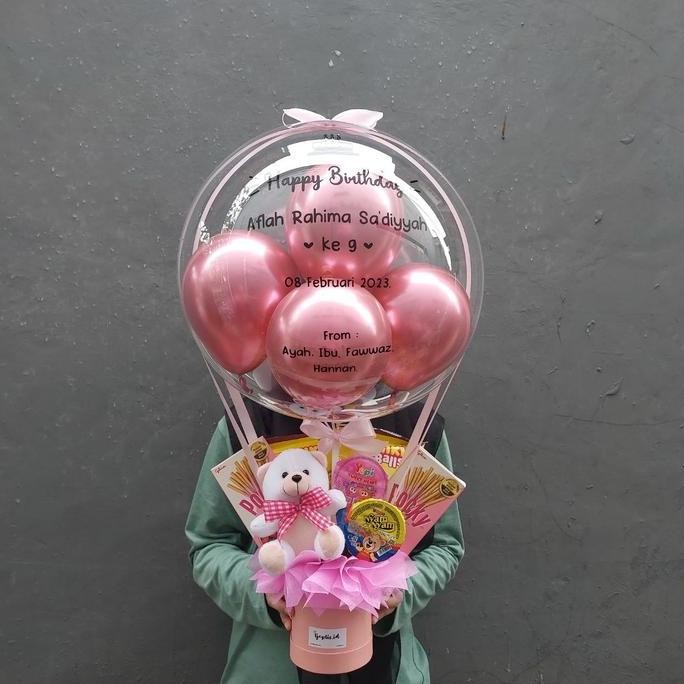 Bouquet Bucket Balon/Buket Balon Snack Boneka Pocky dll