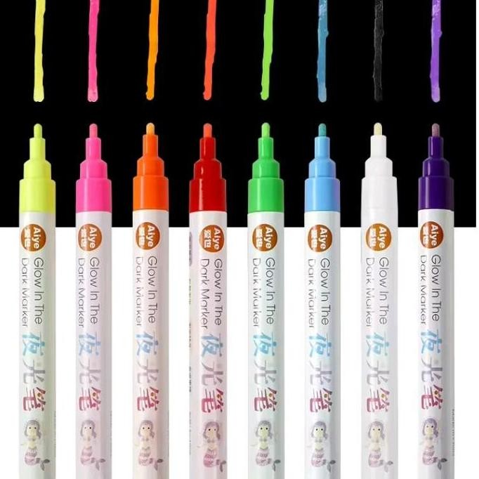 

Spidol Glow In The Dark 8 Warna Aiye - Permanent Marker Kertas, Kaca, Batu, Plastik, Keramik