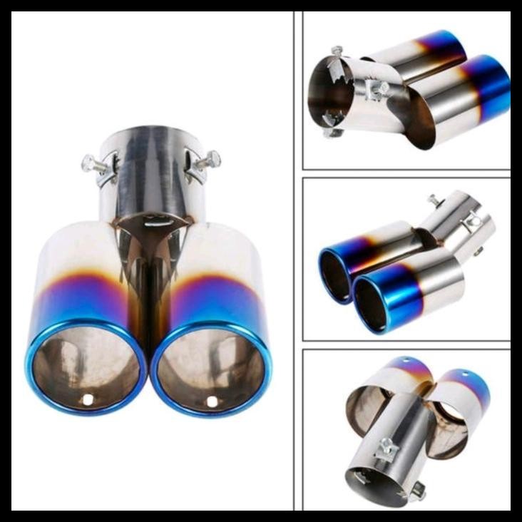 DISKON KNALPOT 2 LUBANG MOBIL KARIMUN WAGON R MUFFLER PELANGI SETENGAH