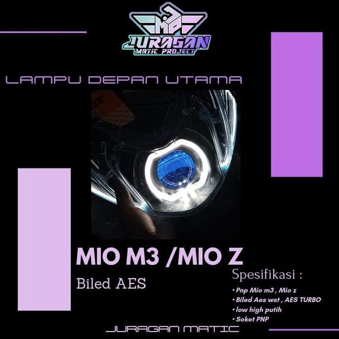 lampu depan custom Mio m3 Mio z custom biled aes alis running