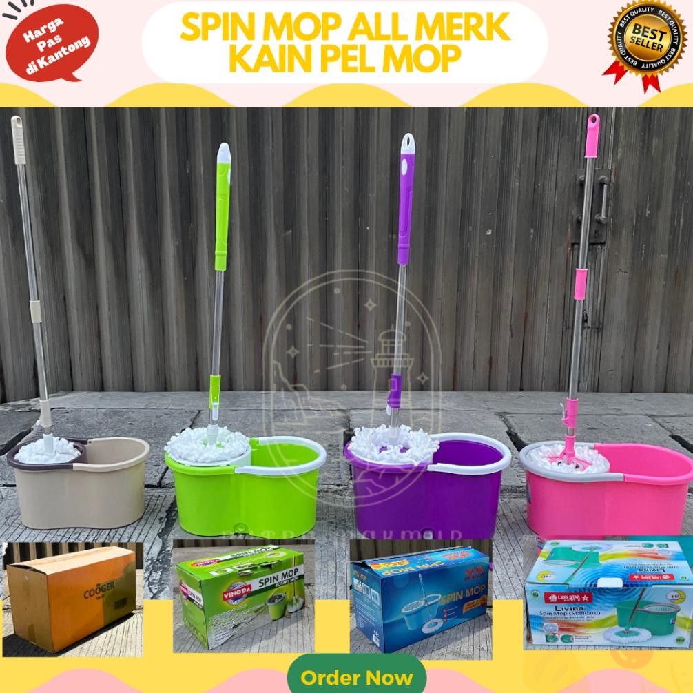 New Kain Pel Lantai Spin Mop / Pel Lantai + Ember / Spin Mop Berbagai Merk / Kain Pel Ember Trending