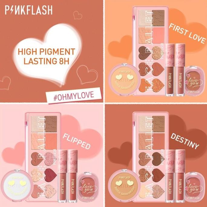 

[OFFICIAL] PINKFLASH 5PCS FACE MAKEUP SET VALENTINE'S DAY LONG-LASTING PALET EYESHADOW + BLUSH + LIPSTIK CAIR MATTE + KONTROL MINYAK BEDAK FOUNDATION