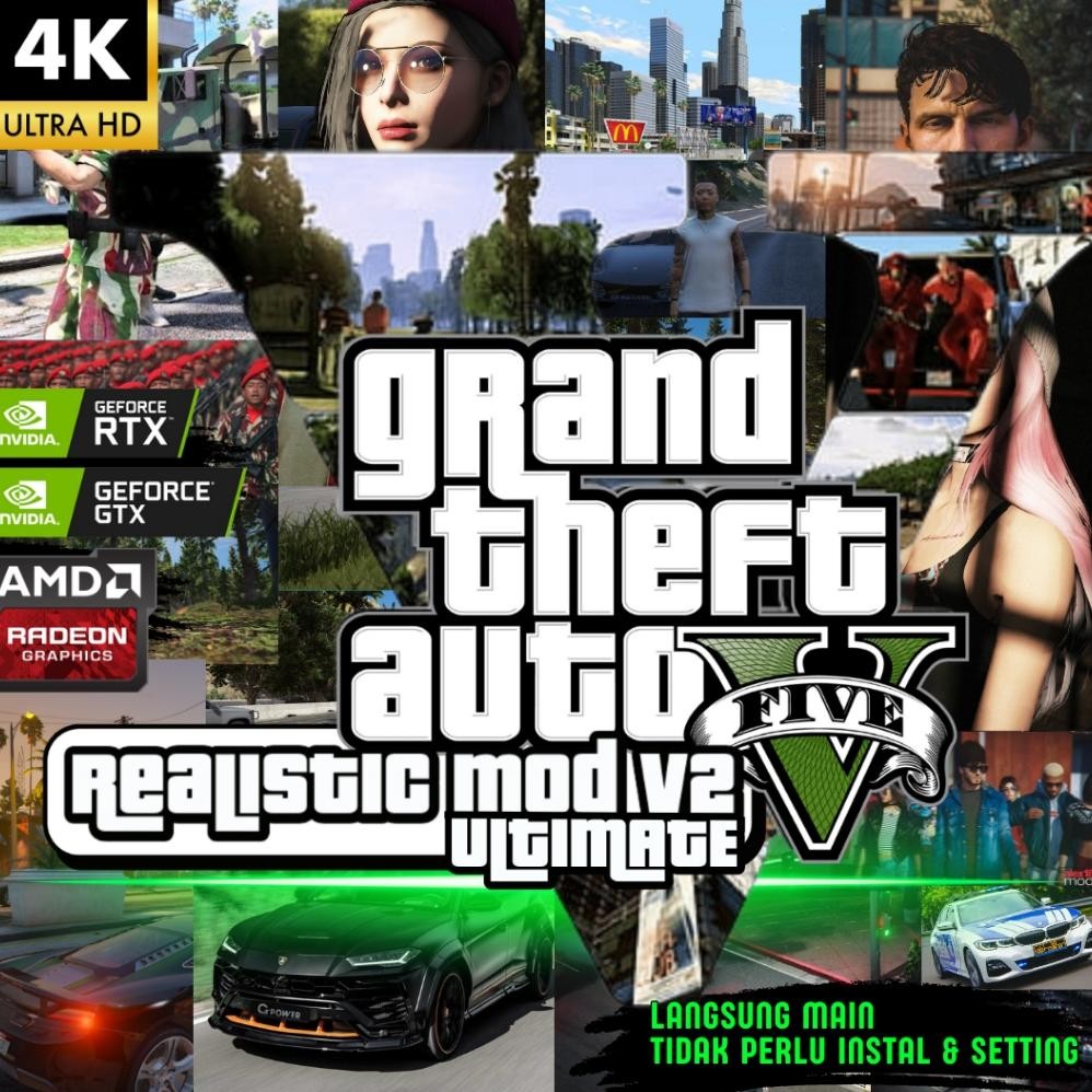 NEW Grand Theft Auto V Premium Edition PC Full Mod realistic GTA 5 MOD Real life v2 [terbaik][terlar