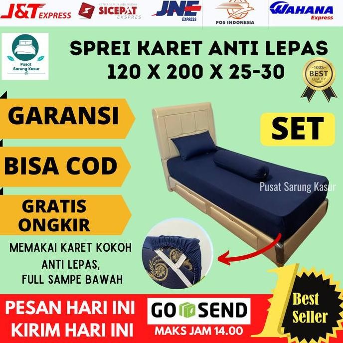 SPREI KARET ANTI LEPAS (SET) Uk.120x200x25-30cm (SPRINGBED) LOS