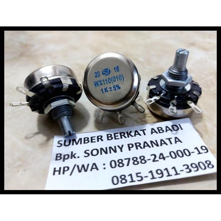 TERMURAH POTENSIOMETER WX110 010 WX 110 010 WX110010 - DIAMETER 25MM SHAFT 6MM 