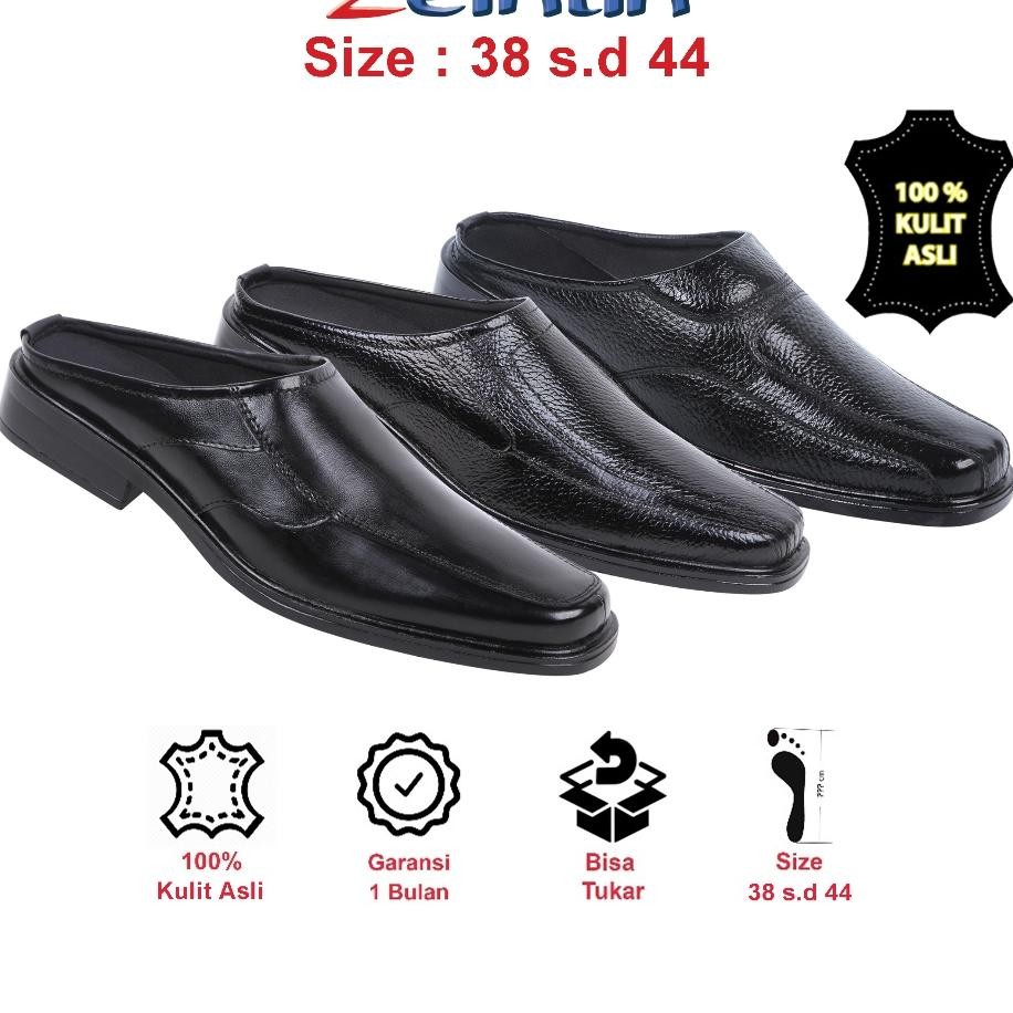 Zeintin Sepatu Slip On Pria Sepatu Sandal Kulit Pria Sepatu Selop Pria Bustong Tutong Pria Aj