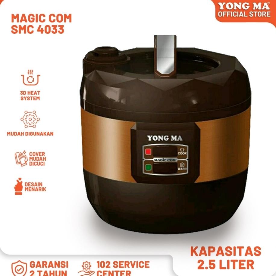 Yong Ma SMC4033 Rice Cooker / Magic Com 2.5 Liter 3 in 1 Bonus Gelas Ukur dan Sendok Nasi