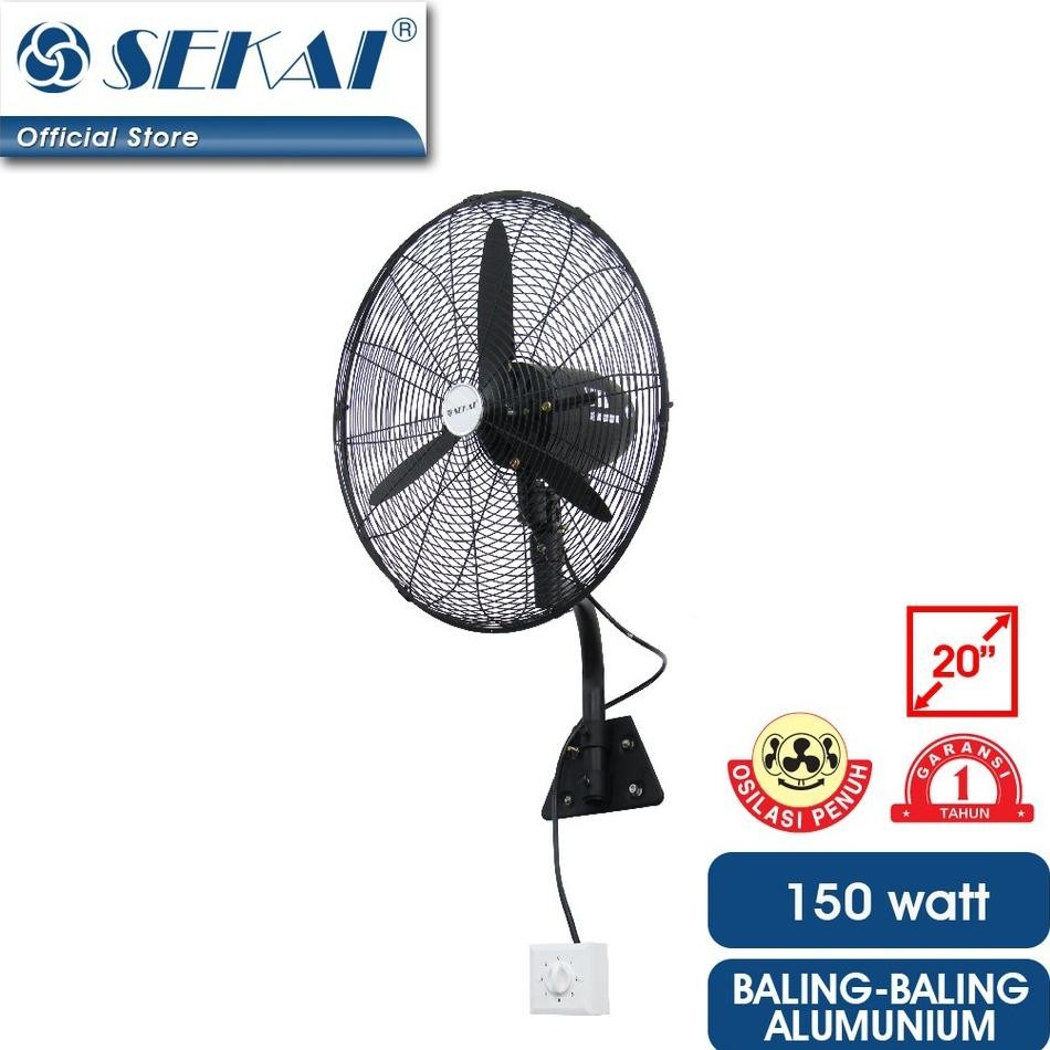 Sekai IWF2038 Kipas Angin Dinding Tembok Industrial Tornado Besi 20 inch - FREE ONGKIR Jabodetabek
