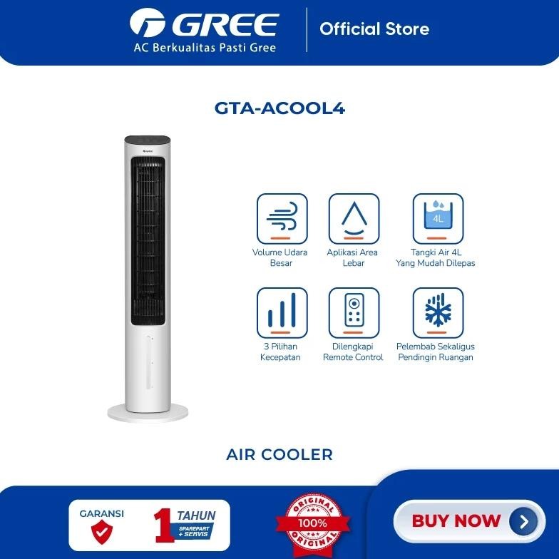 Gree GTA-ACOOL4 Tower Fan AC Air Cooler Circulation Curtain Pendingin Ruangan Humidifier Diffuser