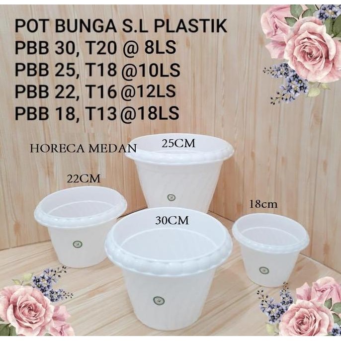 Open DS] Pot bunga plastik 22cm 25cm / Pot tanaman plastik murah uk sedang (SL)