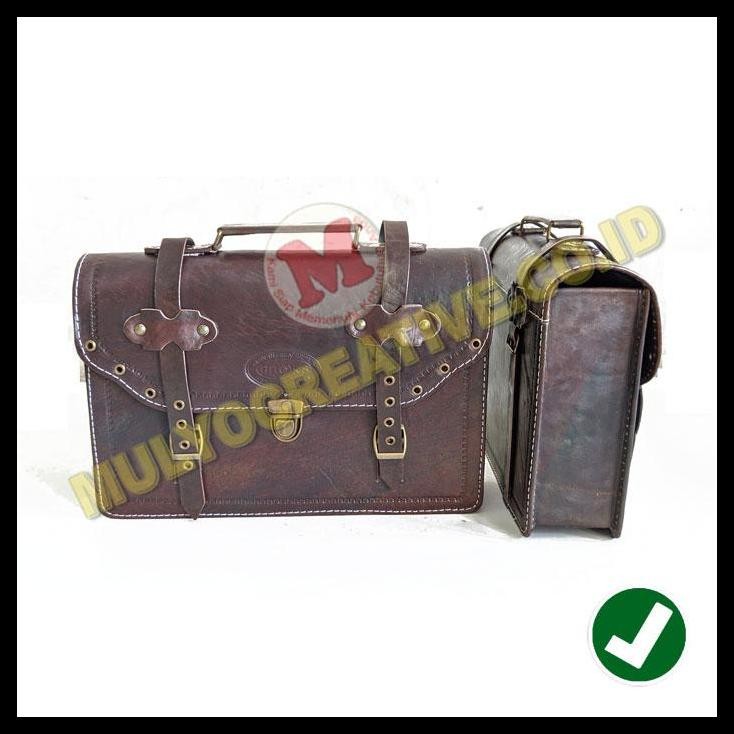 TERBARU TAS ONTHEL KOTAK TAS SAMPING SEPEDA ONTHEL KULIT ASLI