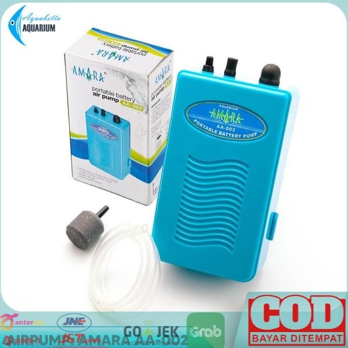 AERATOR BATTERY AMARA AA002 PORTABLE BATERAI POMPA UDARA KOLAM IKAN