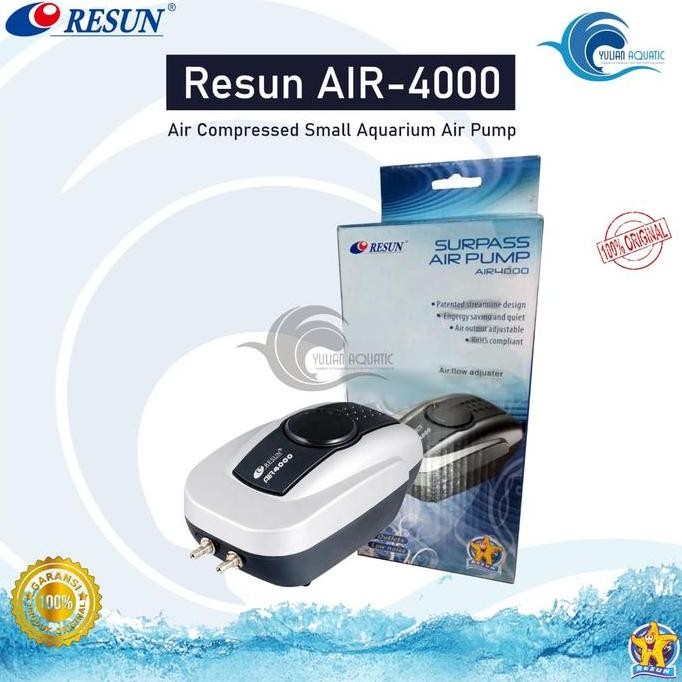 POMPA UDARA RESUN AIR 4000 AERATOR AQUARIUM BLOWER 4 OUTPUT
