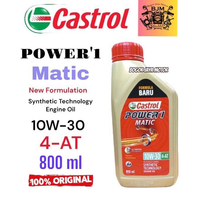 produk unggulan OLI MESIN CASTROL POWER1 MATIC 4T 10W-30 800 ML OLI CASTROL ORI OLI CASTROL MURAH OL