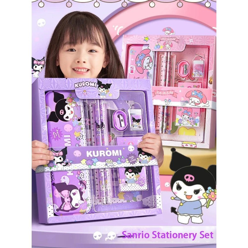 

PROMO!! Sanrio briefpapier geschenkdoos set 10 jaar oud meisje basisschool Kuromi kinderen Tamagotchi hond eerste graad handboek