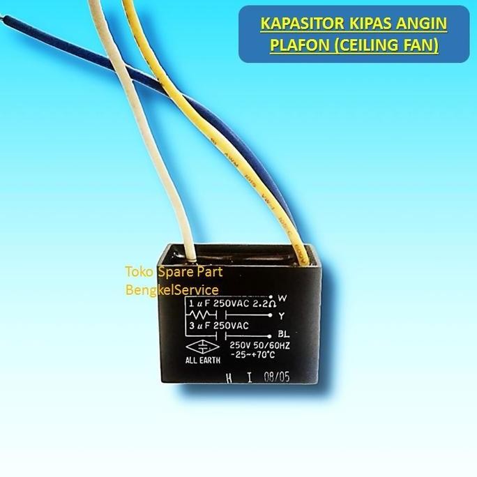 Kapasitor Capasitor Kipas Angin Plafon Ceiling Fan Original 3 Kabel 1U