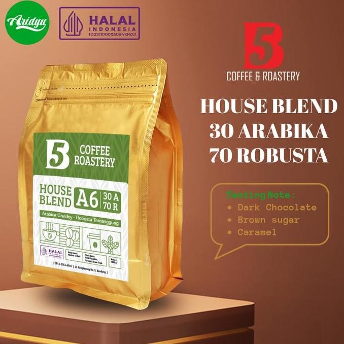 

.........] House Blend 30% Arabika 70% Robusta - Medium To Dark Roast - 250 gr
