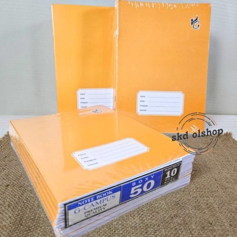 

Buku Tulis G Campus Ukuran Boxy Maxy Panjang Isi 50 Lembar 10 Buku Cover Craft Coklat