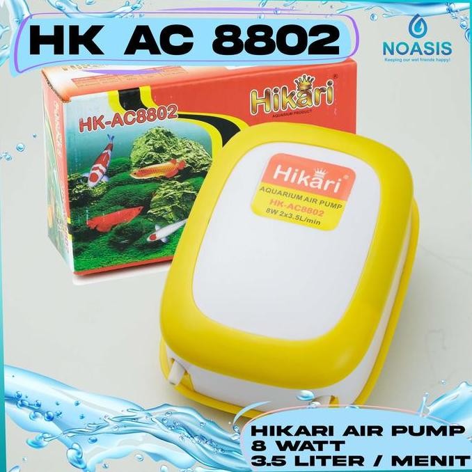 HIKARI AC8801 AC8802 MESIN AERATOR 2 LUBANG POMPA GELEMBUNG UDARA