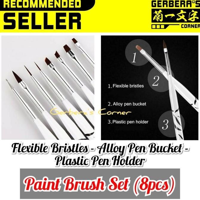 

baru Kuas Cat Gundam - Nylon Paint Brush Set - Model Kit Tools - 8pcs/set