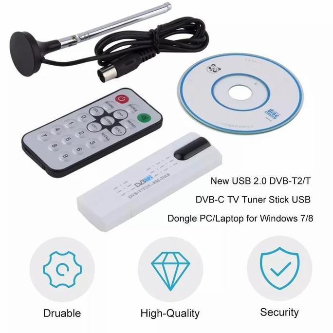 Dongle USB TV Tuner DVB-T2 untuk Laptop dan PC OS Windows DISKON