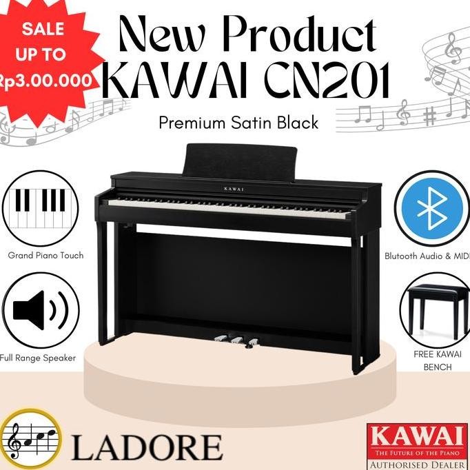 baru KAWAI CN201 Digital Piano - Black / CN 201 Hitam / Elektrik /Next CN29