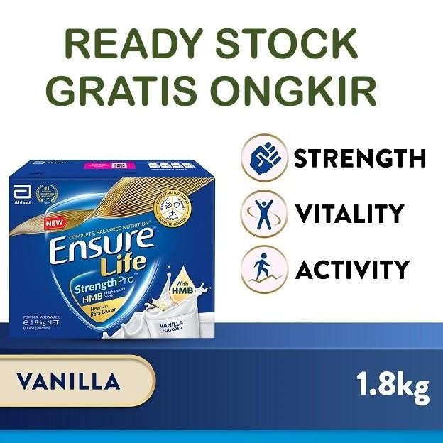 

Susu SINGAPORE Abbott Ensure Life Strength Pro Milk Powder - Vanilla 1.8kg (4 x 450g)
