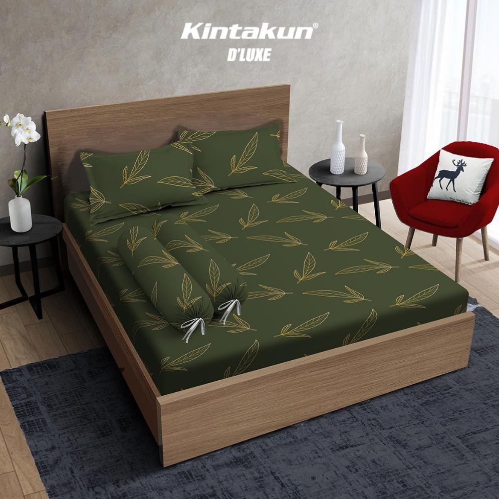 Kintakun Sprei Fitted 160/180/200 Phillis DLUXE Gold Edition Microfiber Hijau