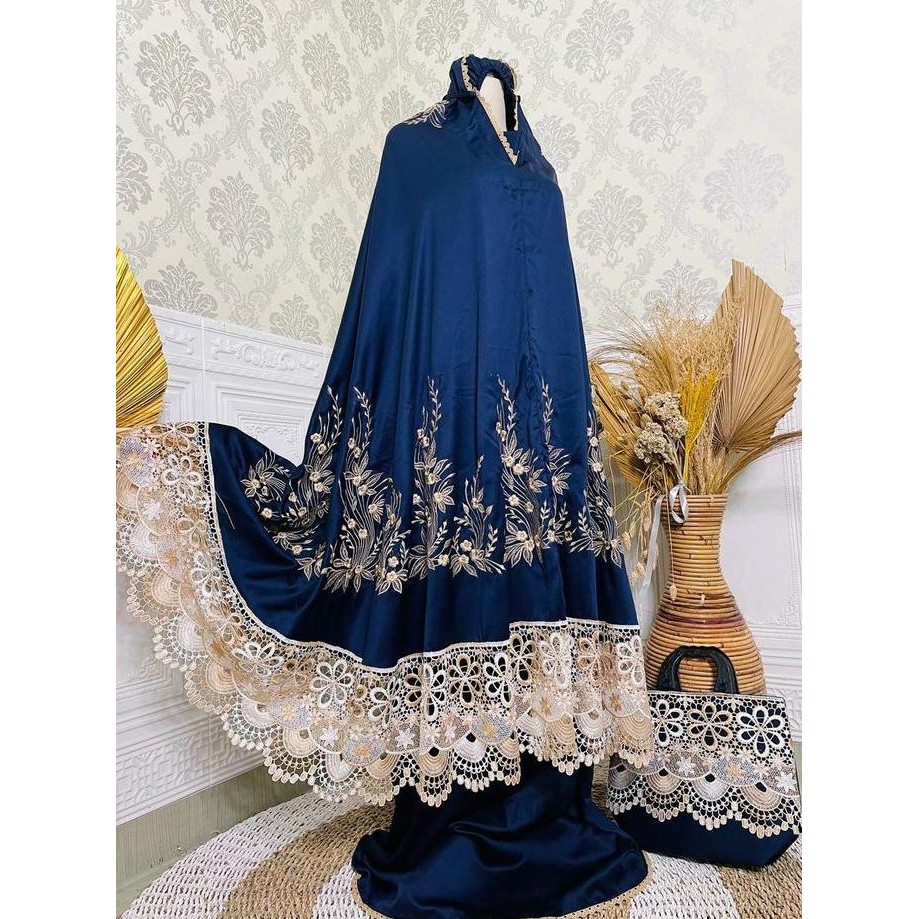 new  Mukena Dewasa Mewah Bordir Premium Alesya Muslim Mukenah Cantik