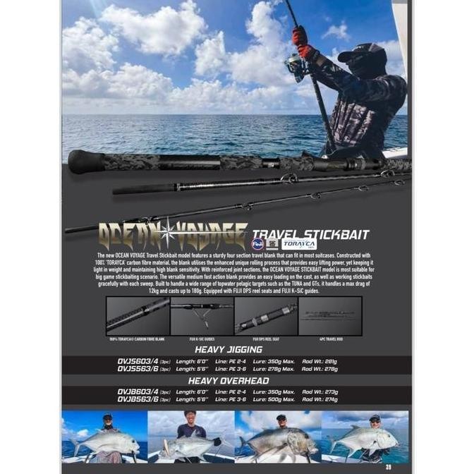 TERMURAH - Bone OCEAN VOYAGE Travel Jigging Spinning Rod / Overhead Rod - (3 Sec) Ocean Thug Series 