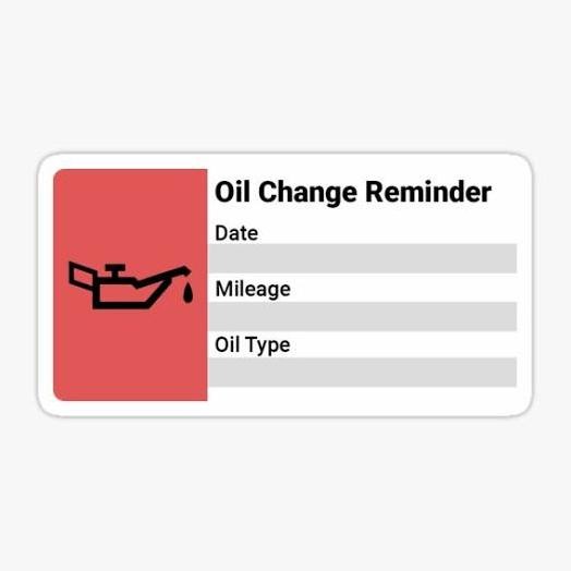 (PAKET) Stiker Oil Change Reminder Pengingat Ganti Oli Kendaraan