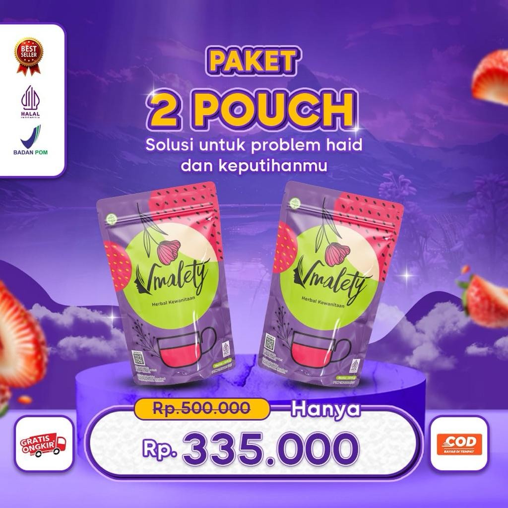 

FM Vmalety 2 pouch - Minuman herbal kewanitaan rasa mixberry | mengatasi siklus haid tidak lancar | sakit nyeri haid | keputihan | promil | dan masalah kewanitaan lainnya