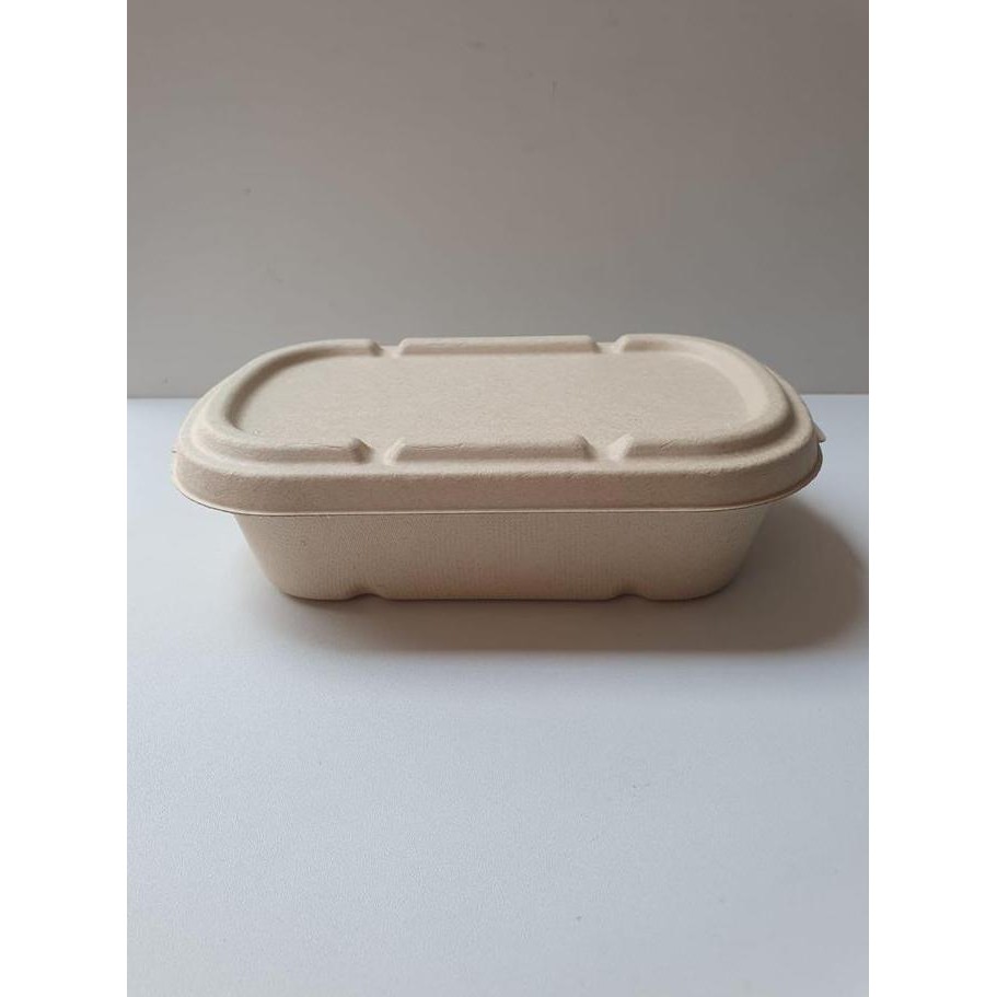 SUGARCANE BOX + LID  BAGASSE 700 ML OVAL DIJUAL  PC